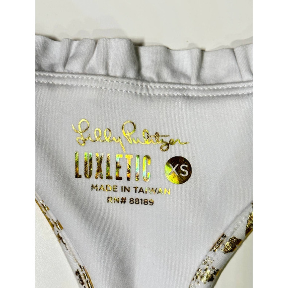 NWT Lilly Pulitzer Luxletic Lindsay Sports Bra Shoreline Foil Sz. XS - Picture 4 of 9